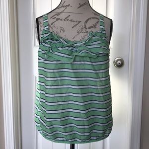 Loft MP shirt green navy and white